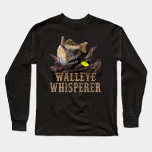 Walleye Whisperer Fishing Design Long Sleeve T-Shirt